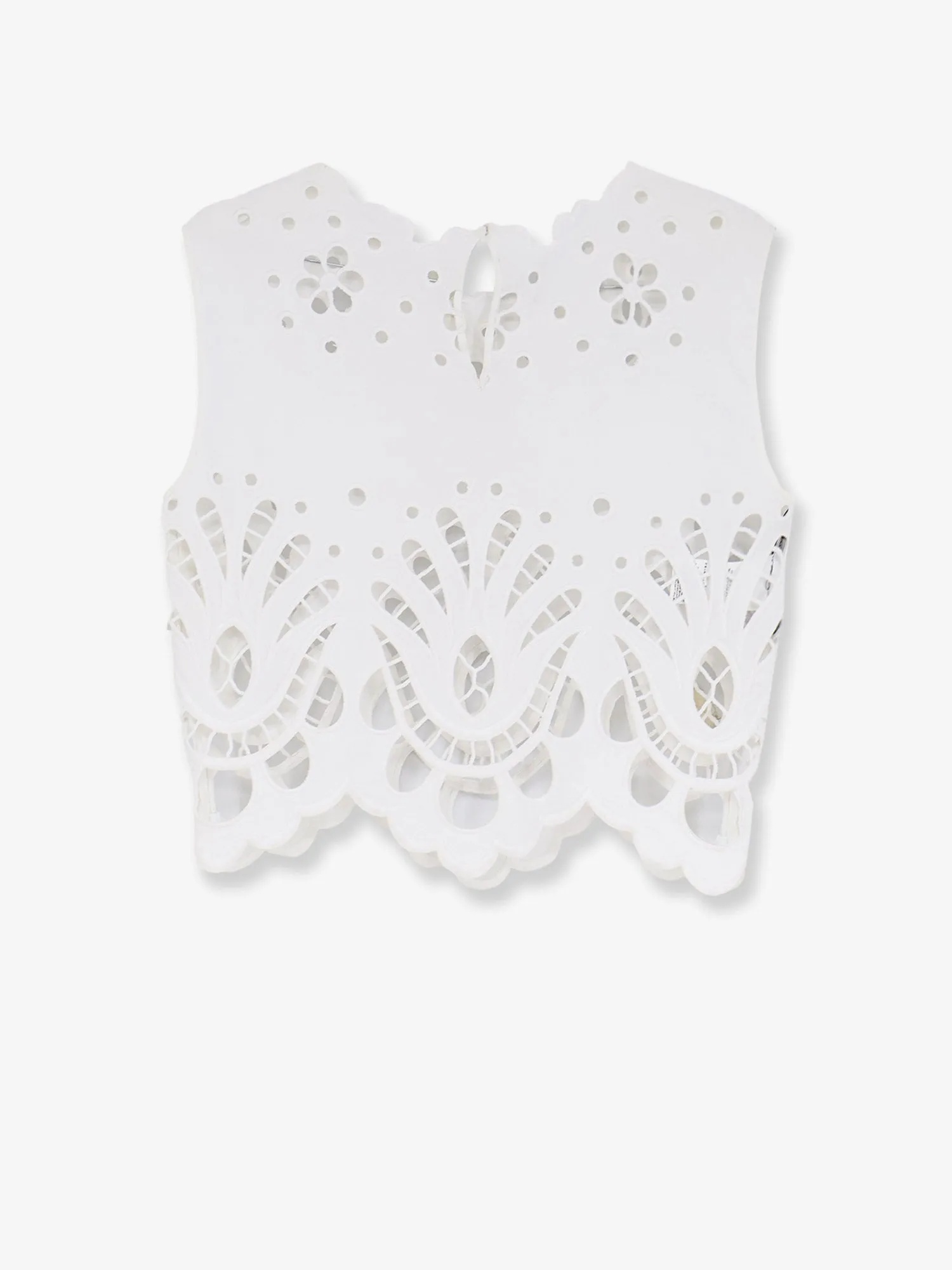 Crop Top in Cotton with Cut-Out Embroidery sold by Lord & Taylor product image thumbnail 2