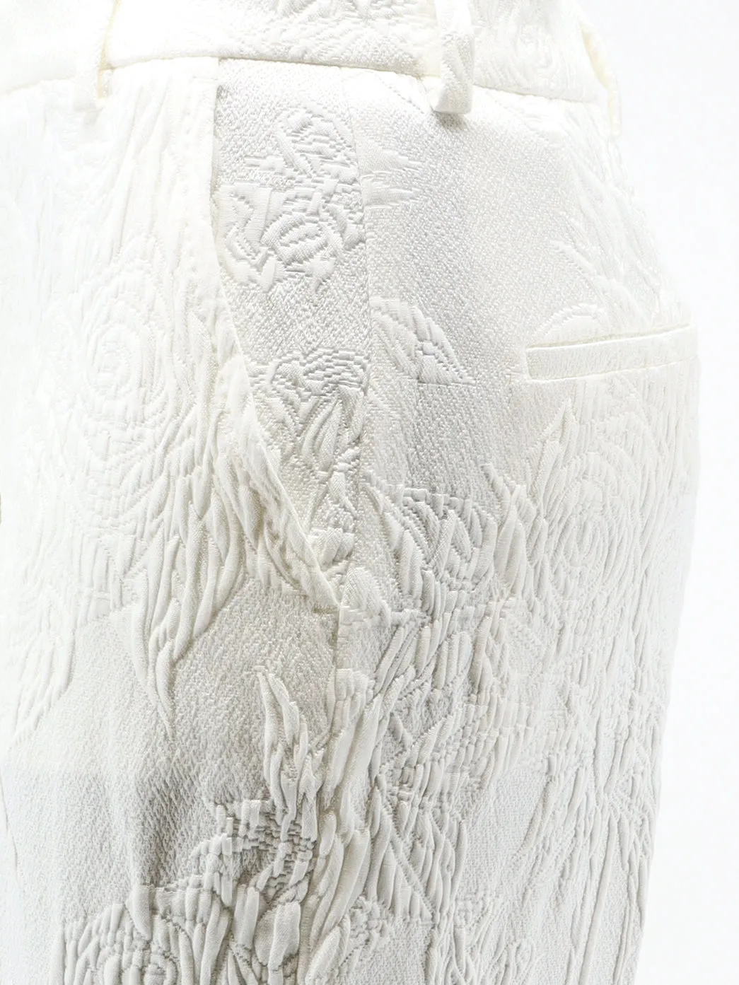Trousers High-Waist Cotton Viscose White sold by Lord & Taylor product image thumbnail 3