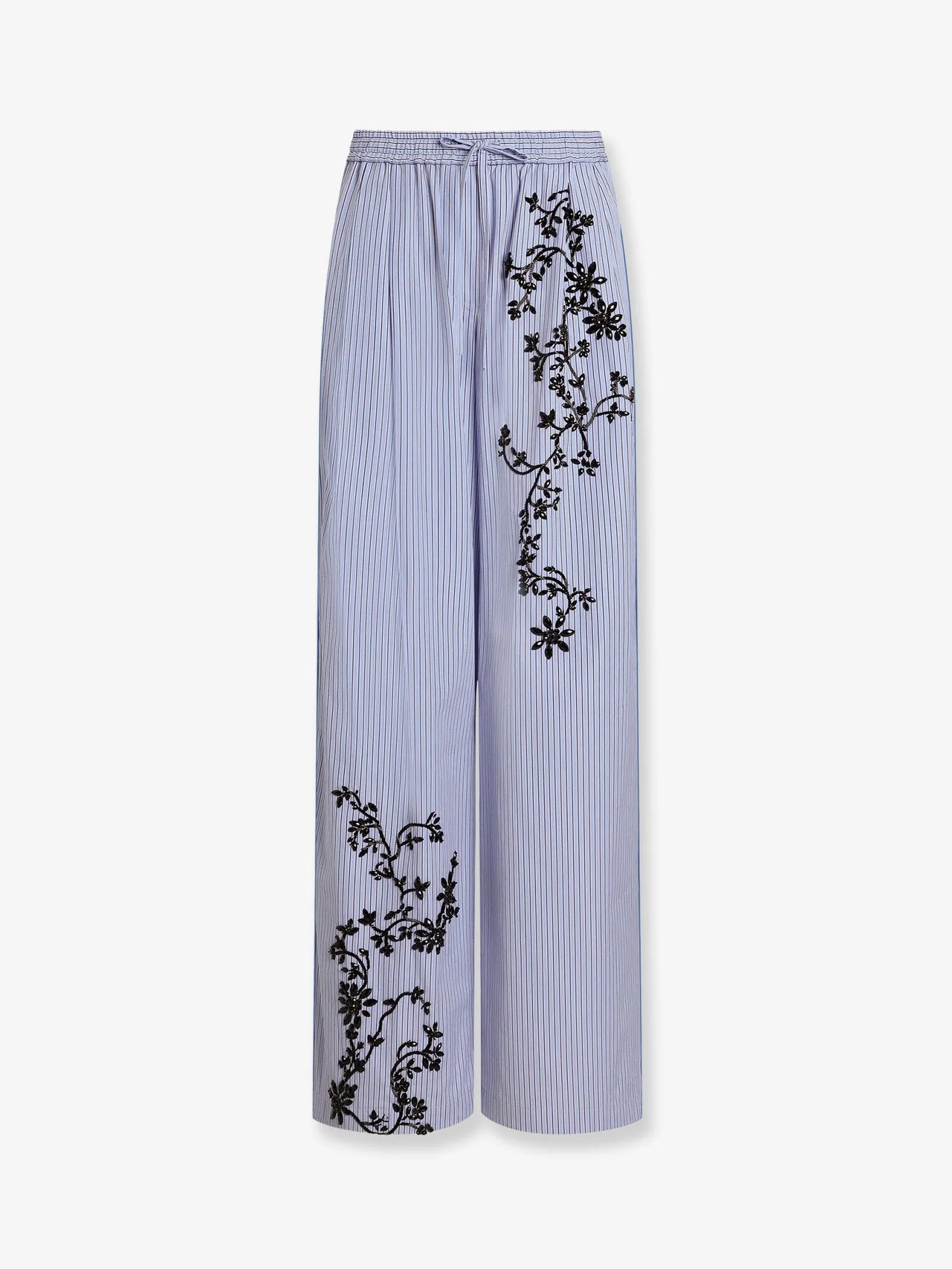 Trousers, Embroidered Cotton-Silk, Blue sold by Lord & Taylor