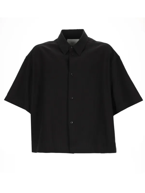BLACK COTTON LINEN SHIRT made by Studio Nicholson