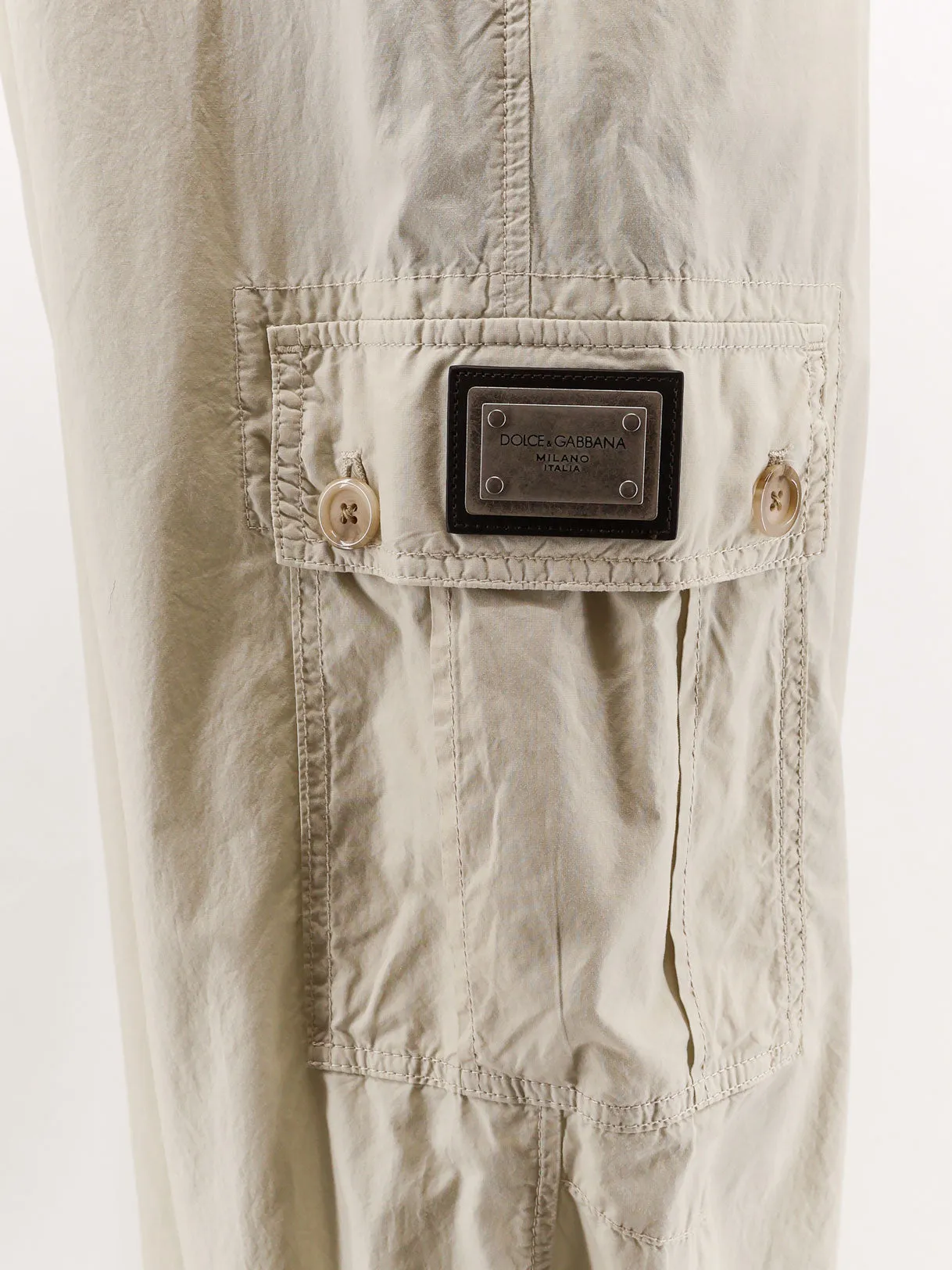 Cotton Trousers with Flap Pockets, Beige sold by Lord & Taylor product image thumbnail 3