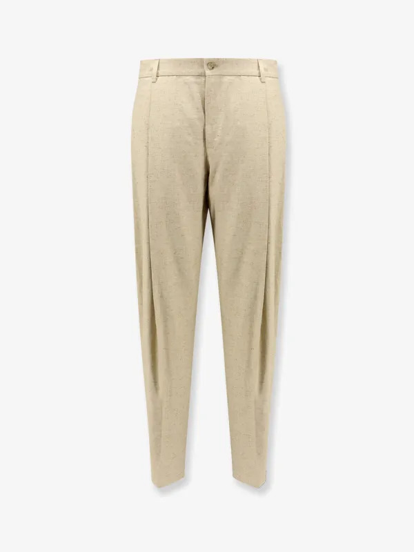 Trousers in Hemp, Linen and Silk — Beige made by Dolce & Gabanna
