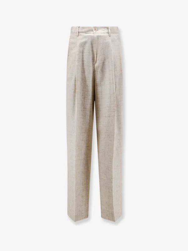 Trousers Viscose-Linen Beige made by Dolce & Gabanna