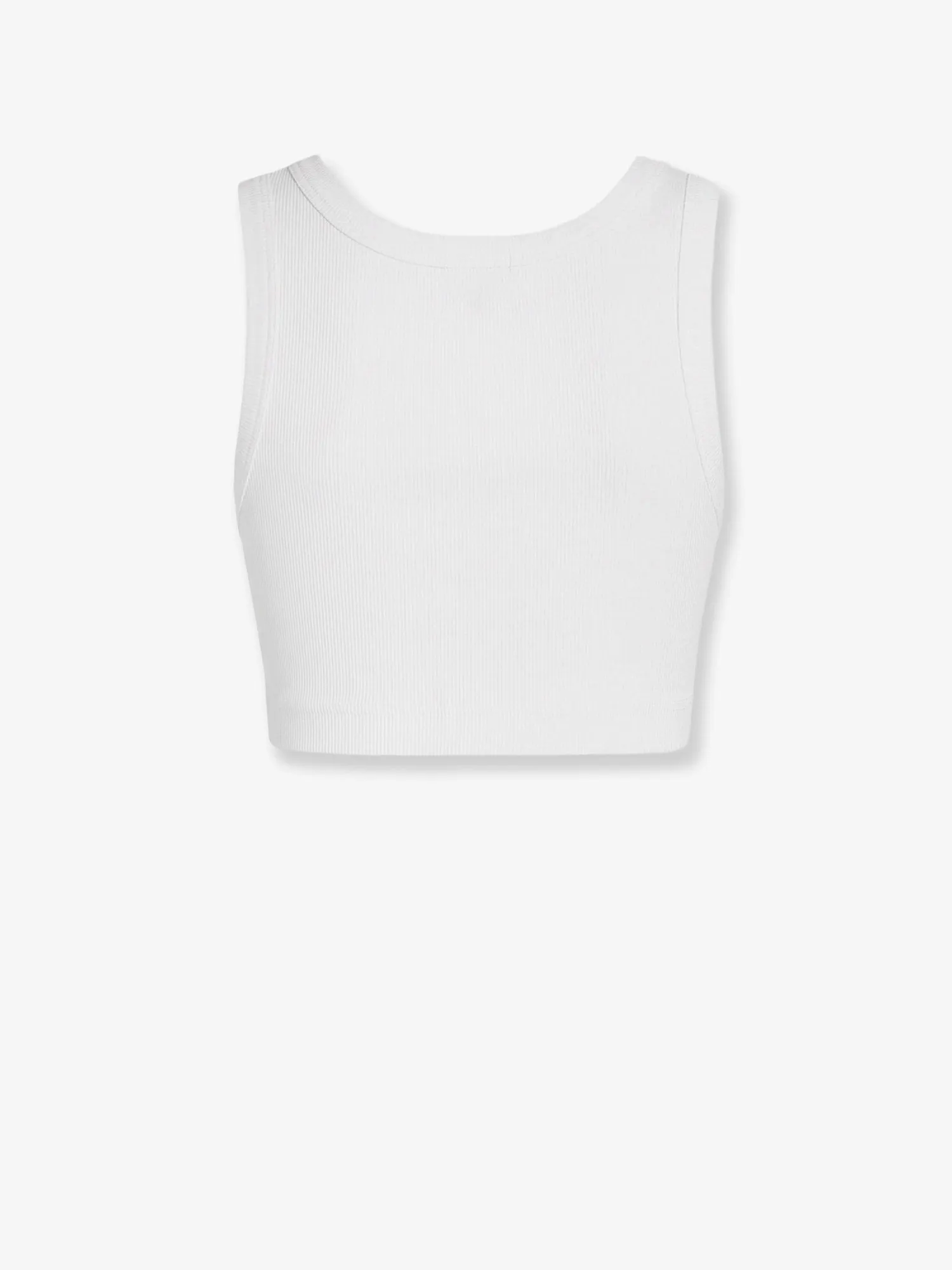 Cropped Ribbed Cotton Top White sold by Lord & Taylor product image thumbnail 2