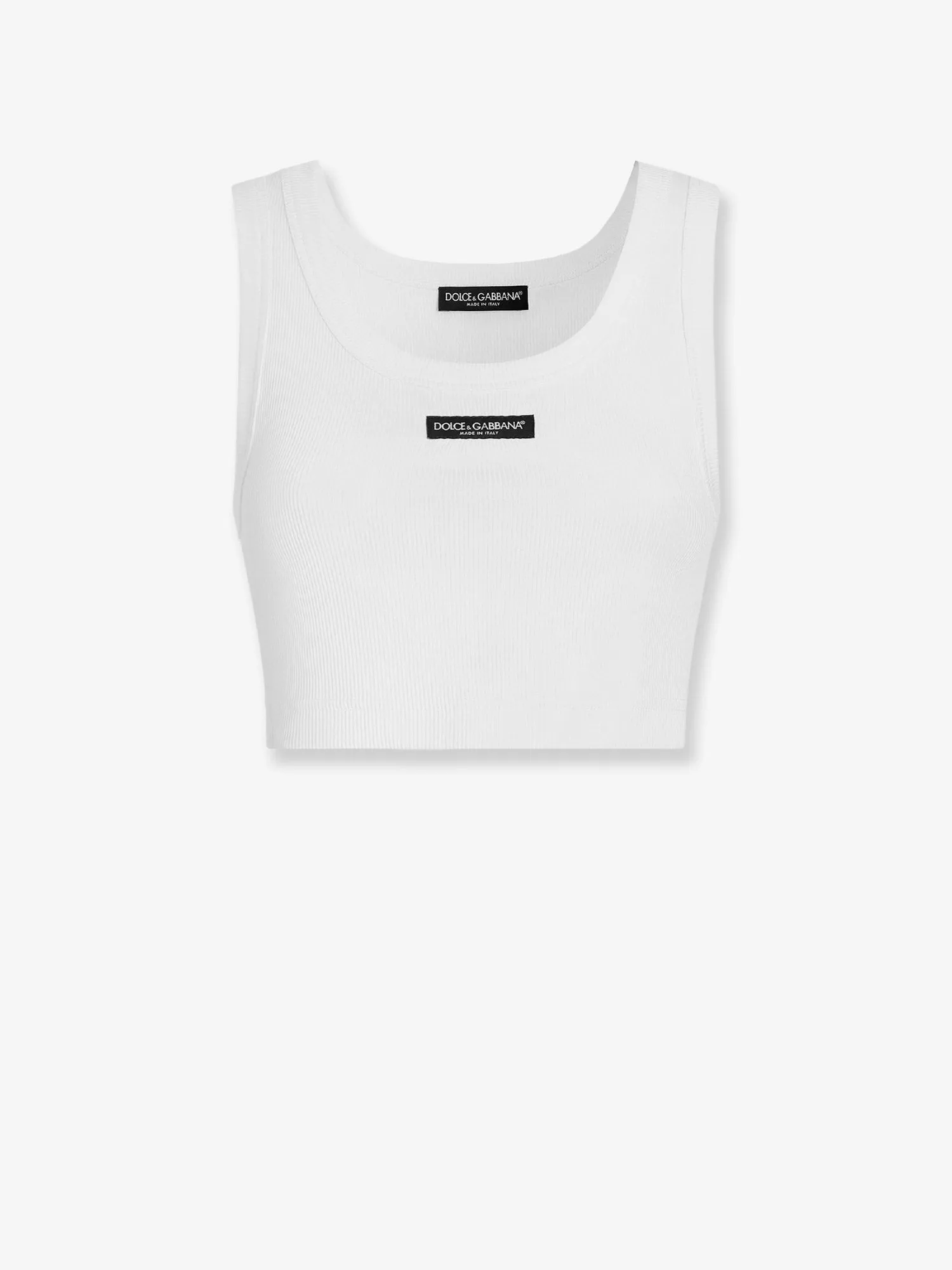 Cropped Ribbed Cotton Top White sold by Lord & Taylor