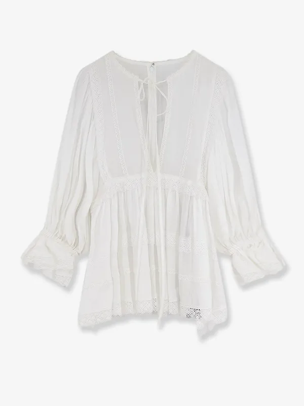 Cotton Shirt with Lace Trim made by Dolce & Gabanna