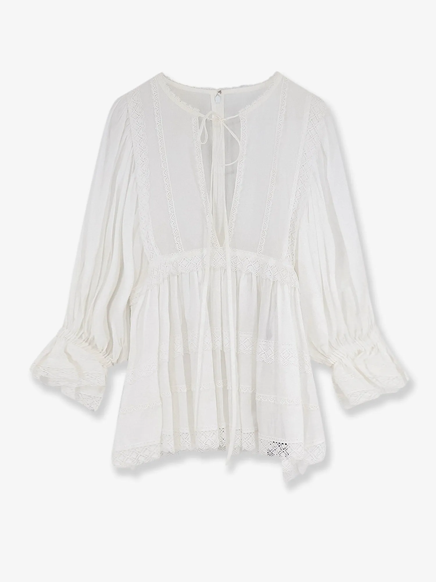 Cotton Shirt with Lace Trim sold by Lord & Taylor