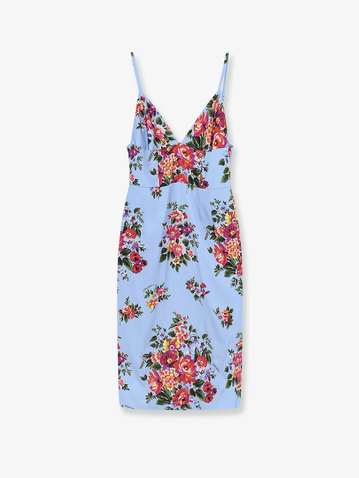 Satin Dress Mazzo di Fiori Print Blue sold by Lord & Taylor