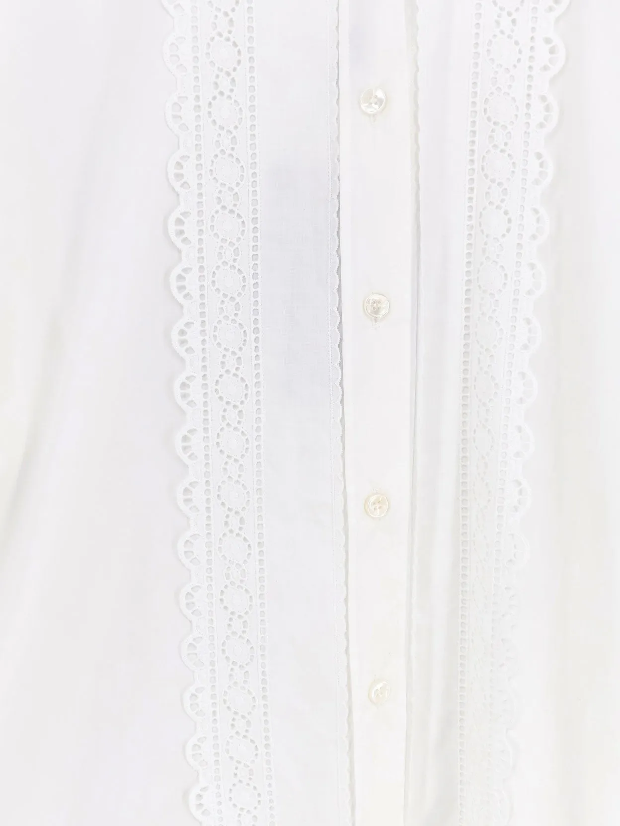 Oversize Cotton Shirt with Lace Trim sold by Lord & Taylor product image thumbnail 3