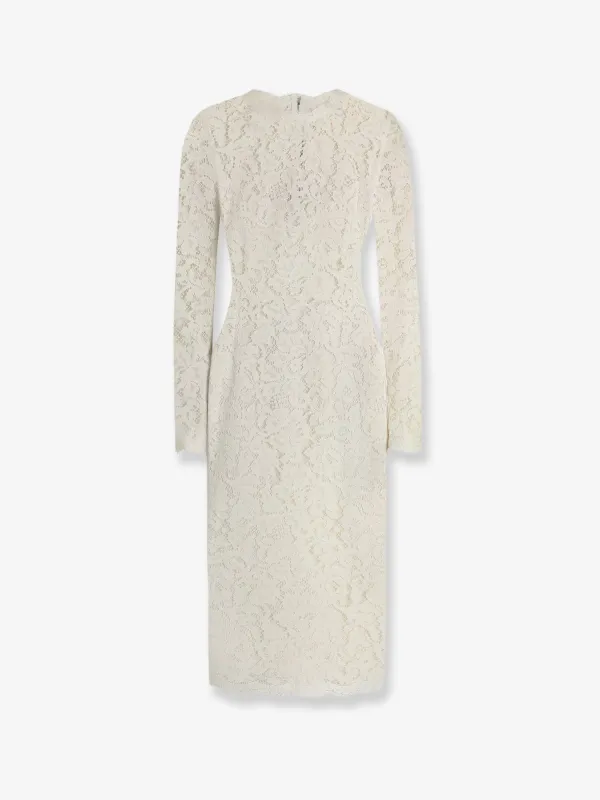 Dress Cordonetto Lace White made by Dolce & Gabanna