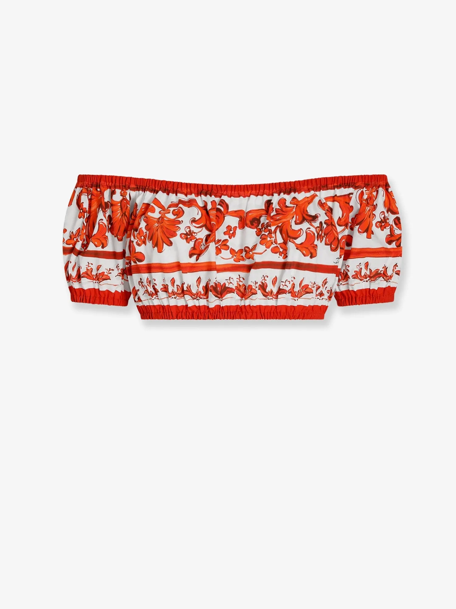 Cropped Top Maiolica Print Orange sold by Lord & Taylor