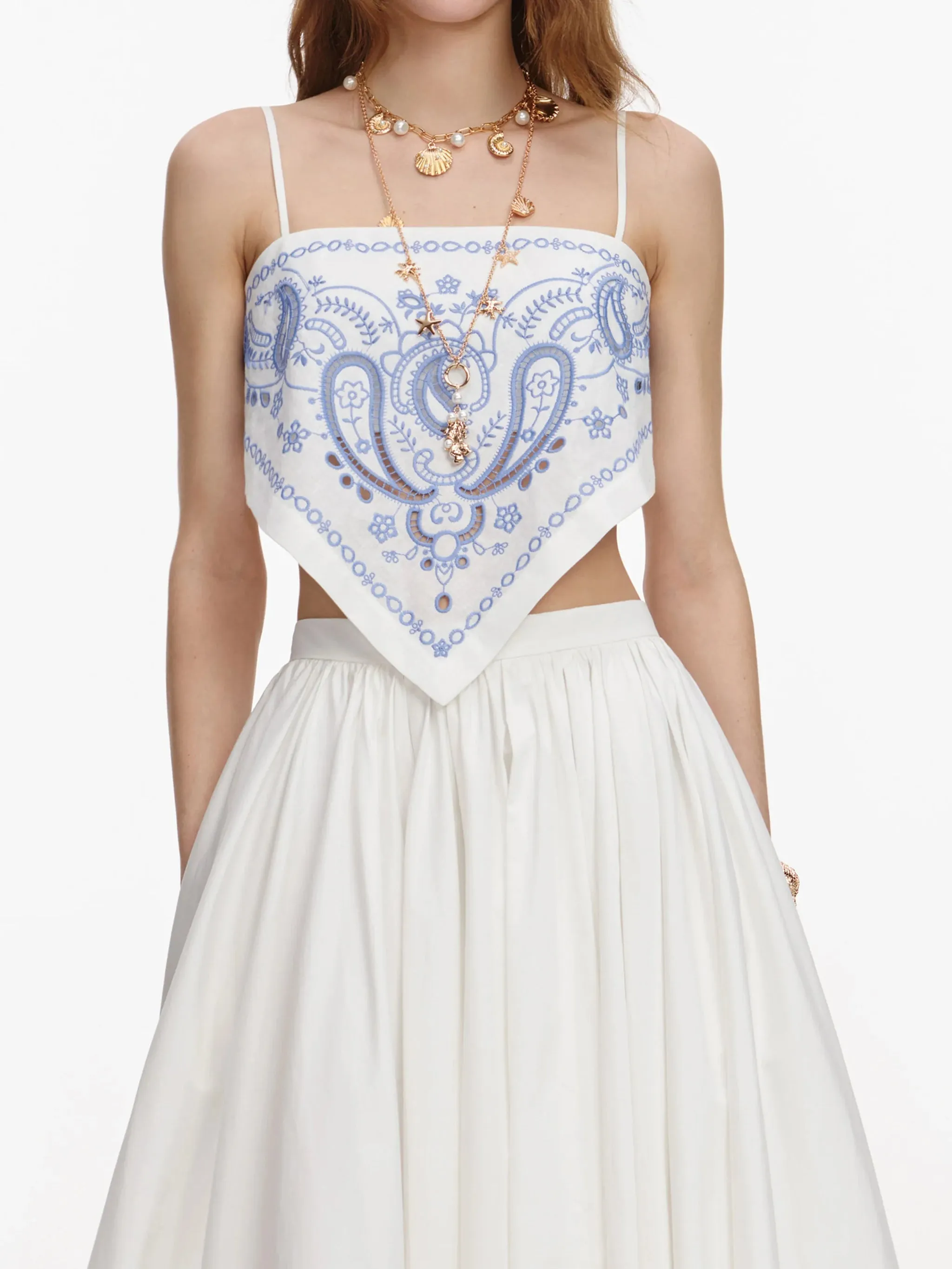 WHITE LINEN COTTON TOP sold by Lord & Taylor product image thumbnail 4