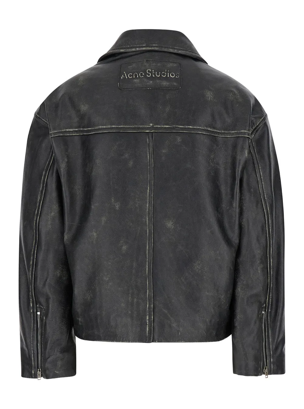 Black Vintage Leather Biker Jacket for Women sold by Lord & Taylor product image thumbnail 2