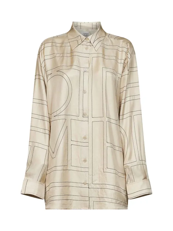 Shirt Monogram Silk Ivory made by Toteme