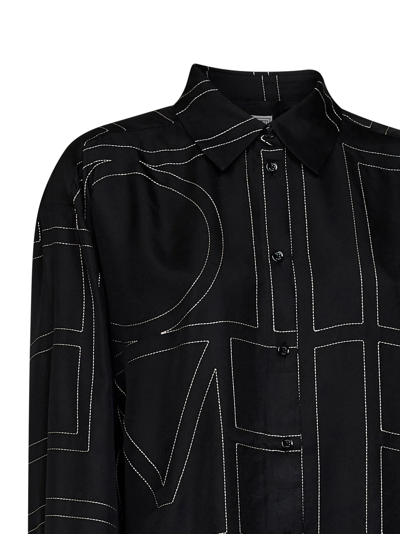 Shirt Monogram Silk Black sold by Lord & Taylor product image thumbnail 3