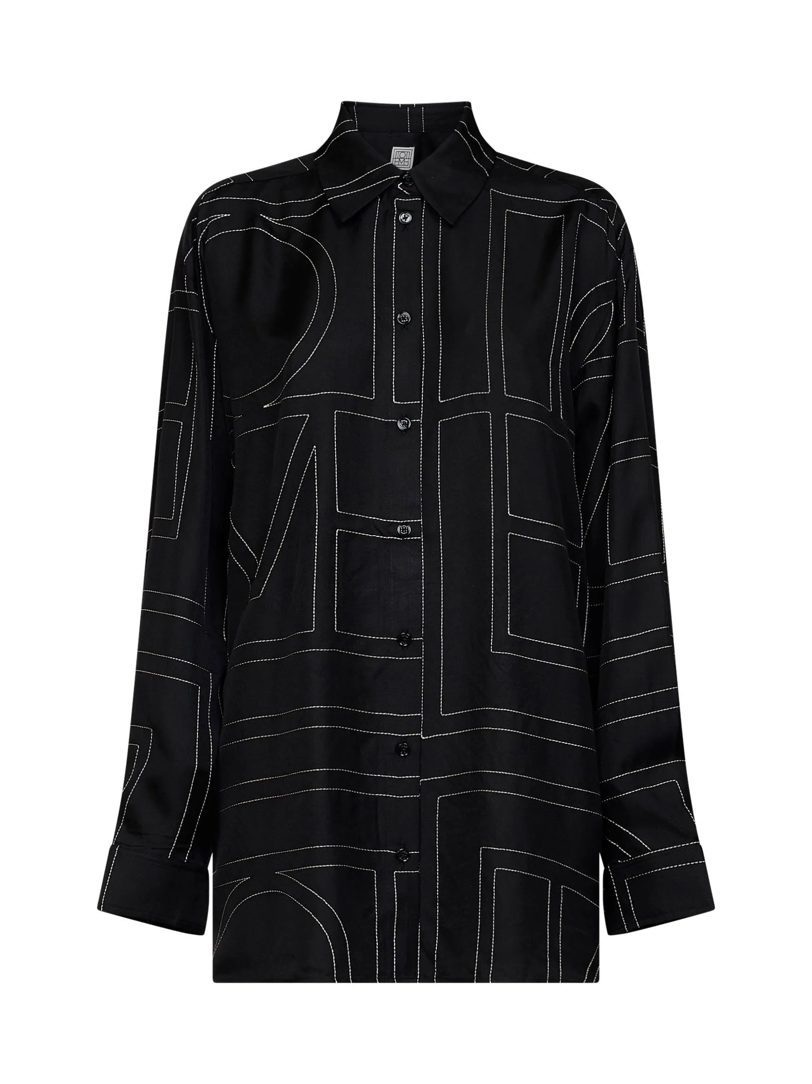 Shirt Monogram Silk Black sold by Lord & Taylor