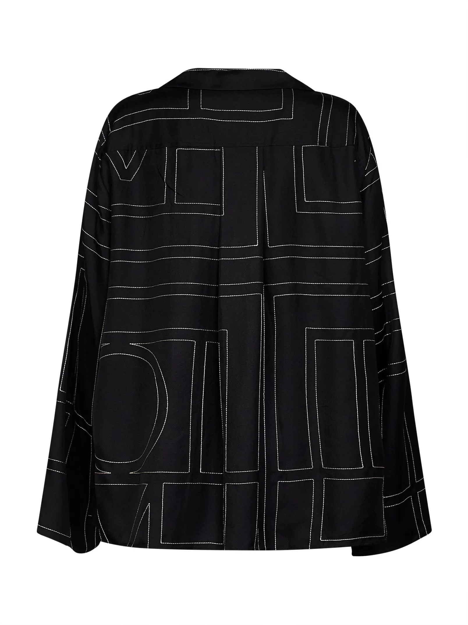 Silk PJ Shirt Black Monogram sold by Lord & Taylor product image thumbnail 2