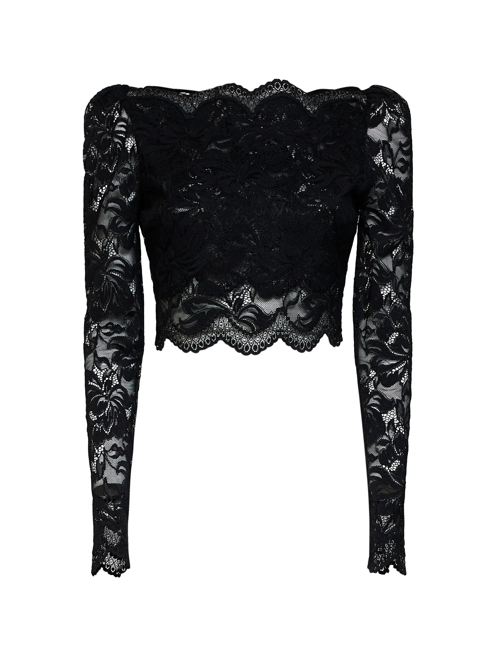 Cropped Lace Top — Black sold by Lord & Taylor