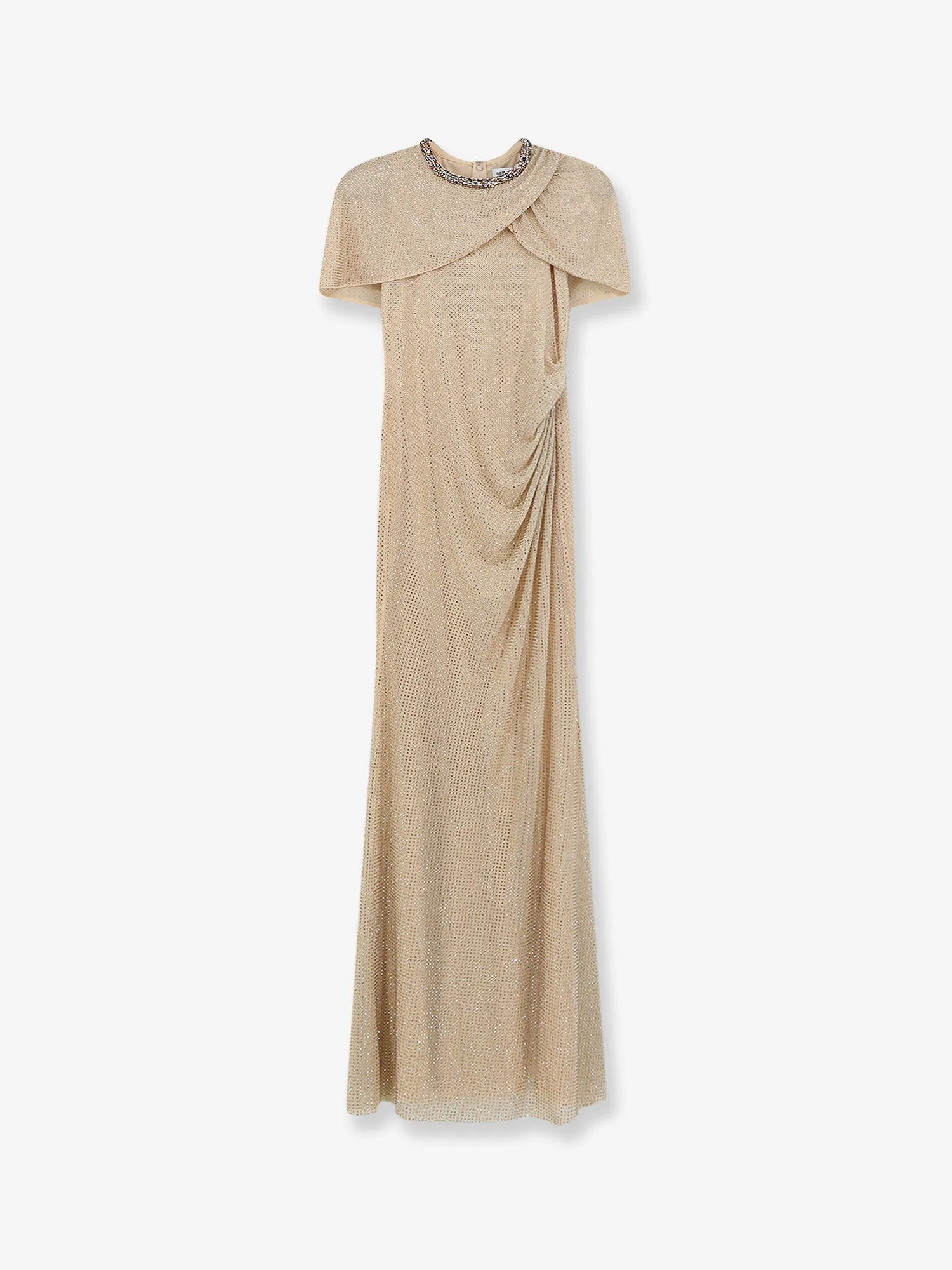 Maxi Dress Rhinestone Trim Beige sold by Lord & Taylor