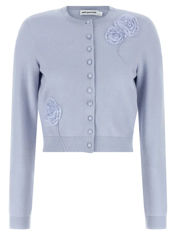 'Blue Flower Knit' cardigan made by Self-Portrait