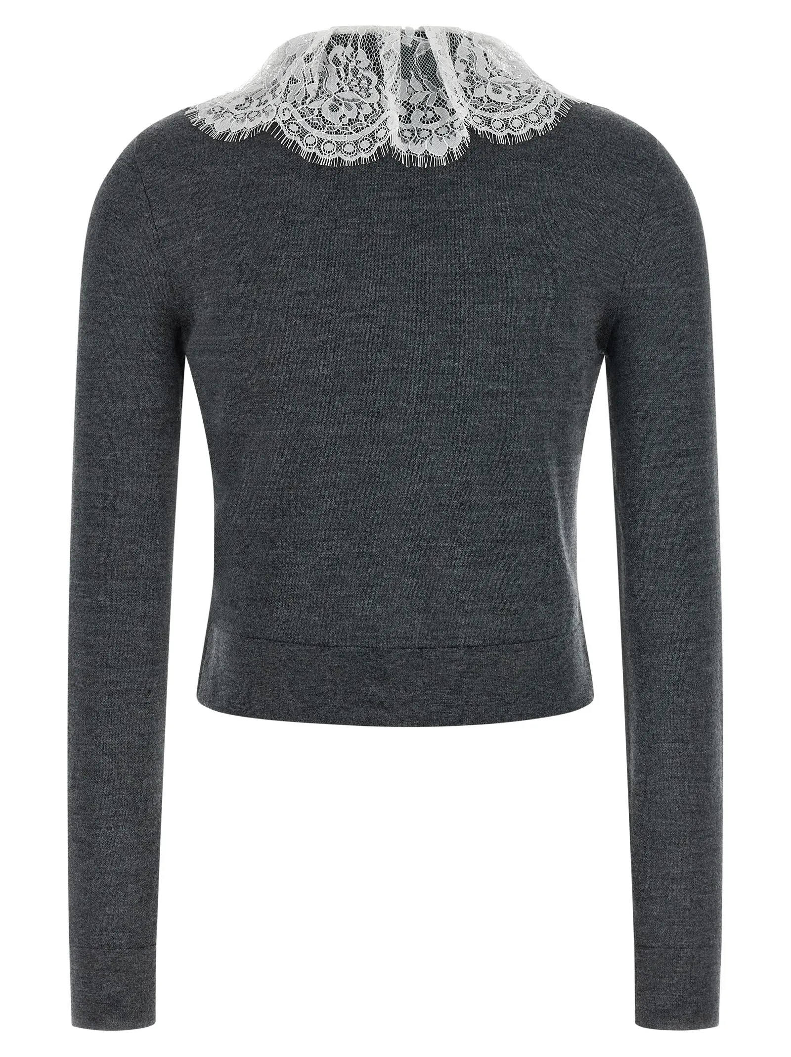 'Grey Lace Collar Knit' cardigan sold by Lord & Taylor product image thumbnail 2