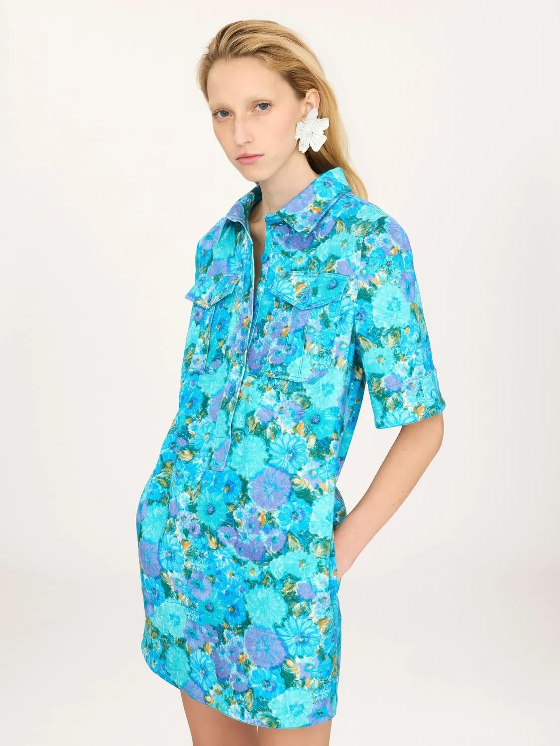 PRINTED DRILL MINI DRESS sold by Lord & Taylor product image thumbnail 3