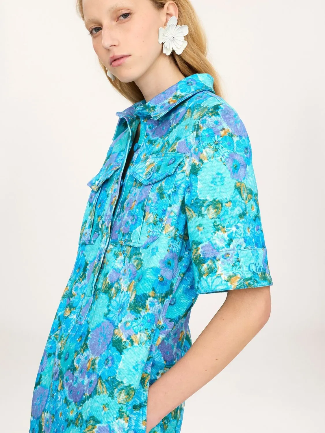 PRINTED DRILL MINI DRESS sold by Lord & Taylor product image thumbnail 5