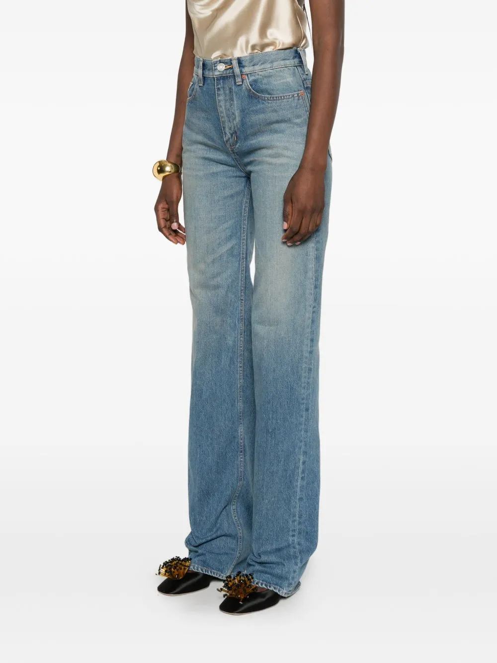 DENIM COTTON FLARED JEANS sold by Lord & Taylor product image thumbnail 5