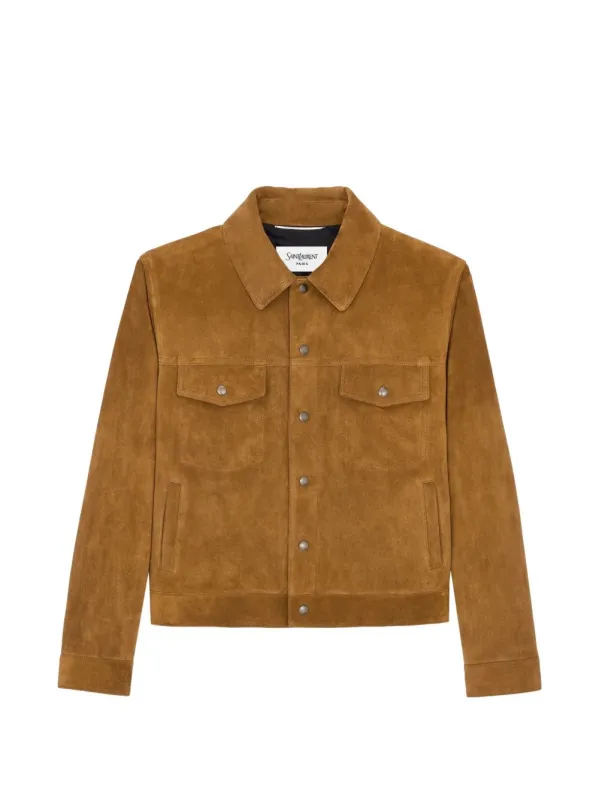 BUTTONED LEATHER JACKET made by Yves Saint Laurent
