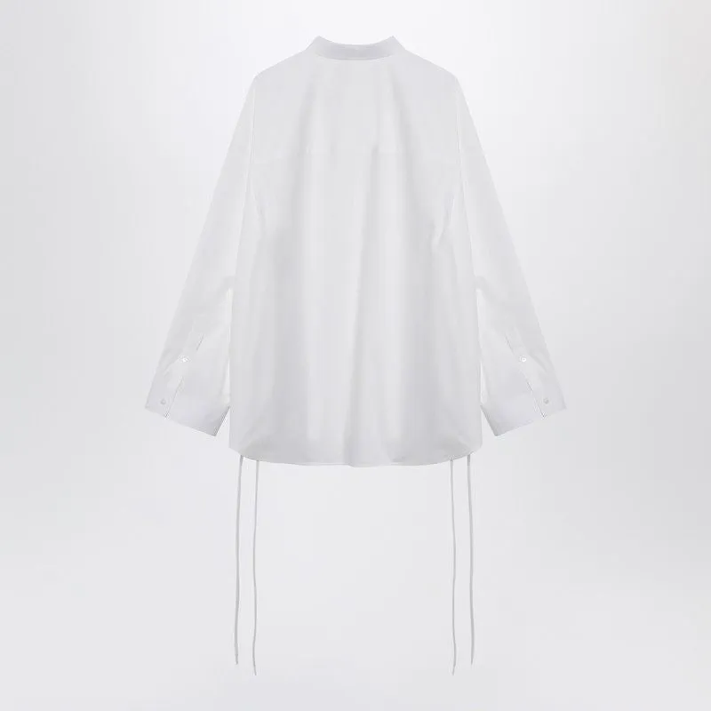 WHITE DRAWSTRING DETAIL BUTTON SHIRT sold by Lord & Taylor product image thumbnail 2