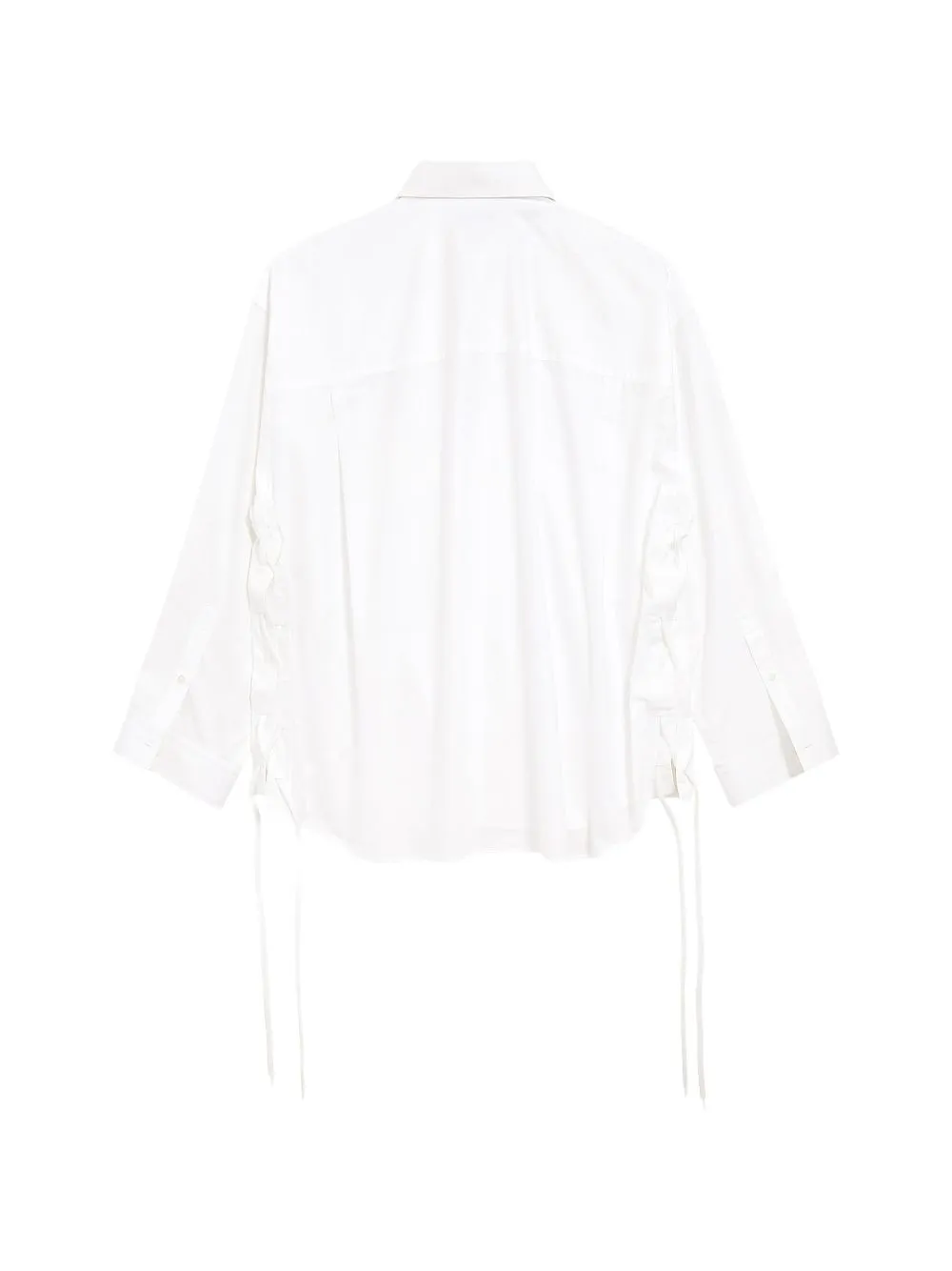 WHITE DRAWSTRING DETAIL BUTTON SHIRT sold by Lord & Taylor product image thumbnail 3