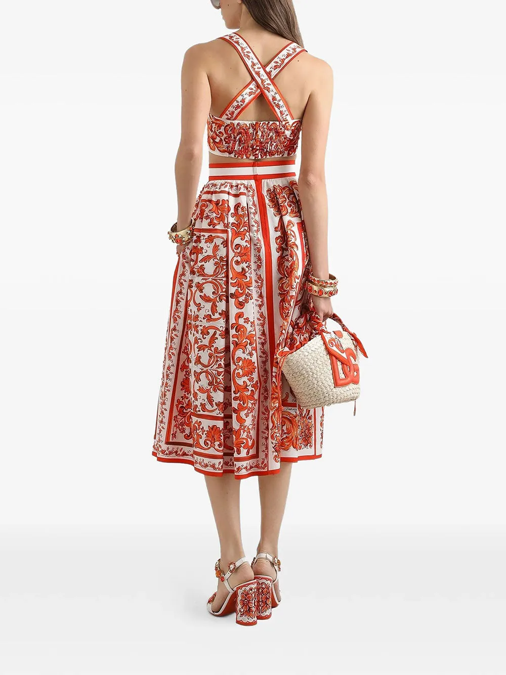 MAJOLICA-PRINT POPLIN PLEATED SKIRT sold by Lord & Taylor product image thumbnail 3