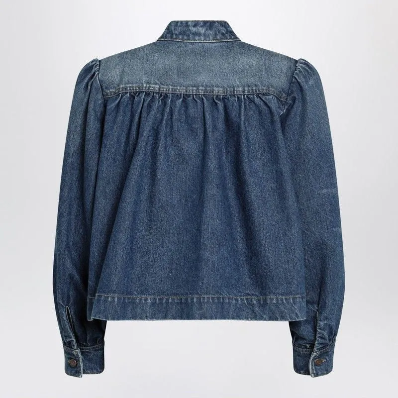HIGH-NECK GATHERED DENIM JACKET sold by Lord & Taylor product image thumbnail 2