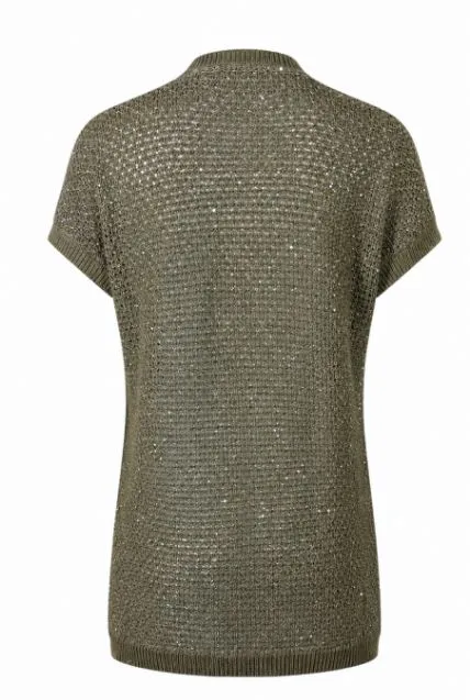 OLIVE GREEN OPEN KNIT POLO sold by Lord & Taylor product image thumbnail 2