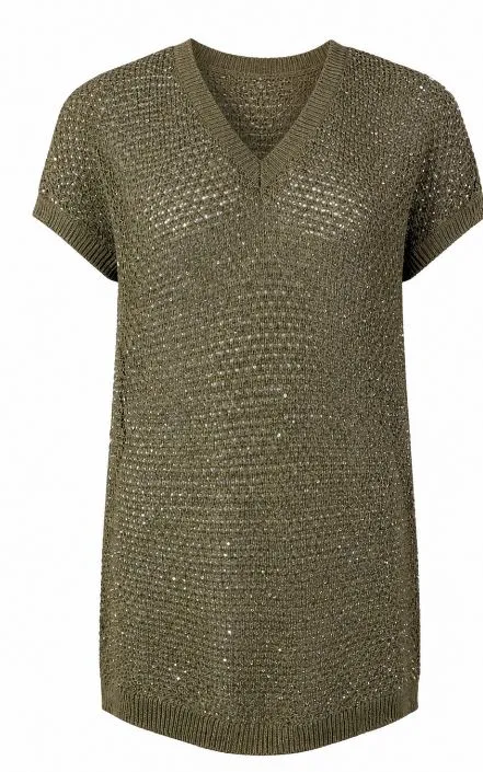 OLIVE GREEN OPEN KNIT POLO sold by Lord & Taylor