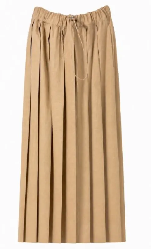 BEIGE PLEATED DRAWSTRING SKIRT made by Fabiana Filippi