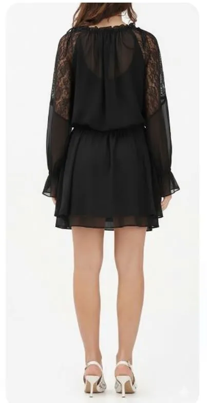 BLACK LACE GATHERED SKIRT DRESS sold by Lord & Taylor product image thumbnail 2
