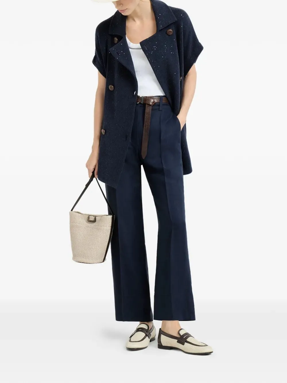 BLUE TWILL REGULAR FIT TROUSERS sold by Lord & Taylor product image thumbnail 2