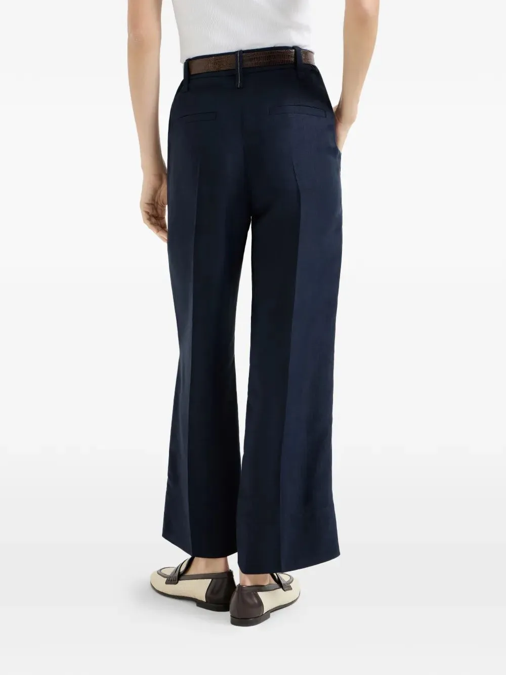 BLUE TWILL REGULAR FIT TROUSERS sold by Lord & Taylor product image thumbnail 4
