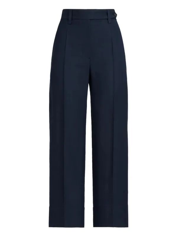 BLUE TWILL REGULAR FIT TROUSERS made by Brunello Cucinelli