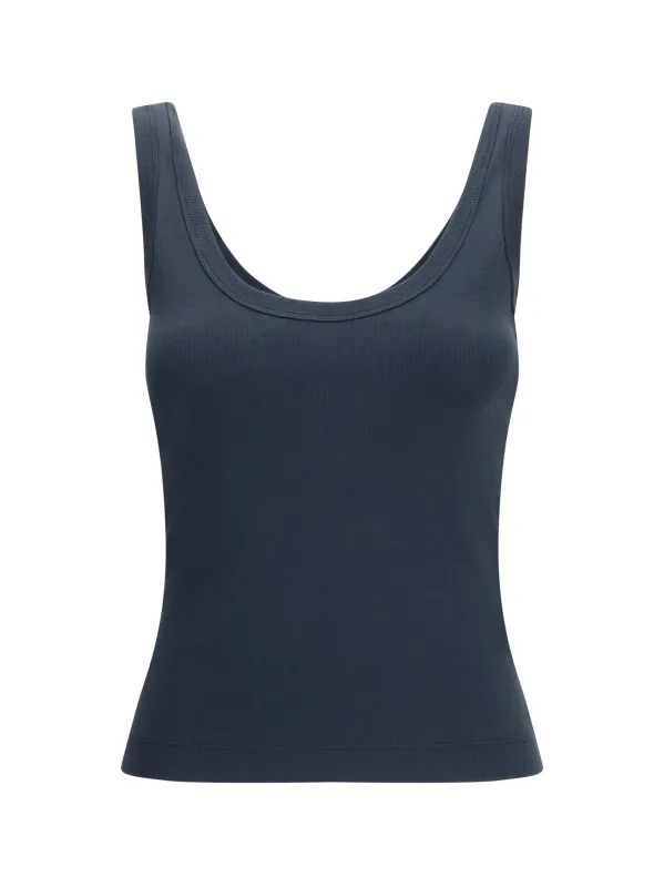 Cotton Tank Top Cold Blue made by Brunello Cucinelli