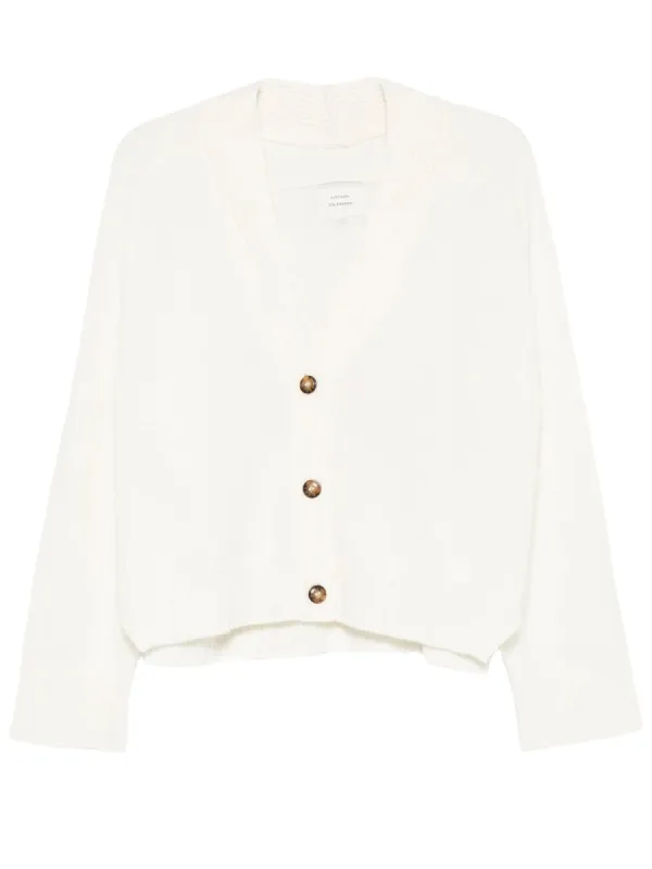 Cashmere Cardigan in Ivory made by Loulou De Saison