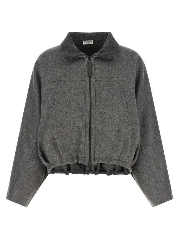 'Shiny Zipper Pull' jacket made by Brunello Cucinelli