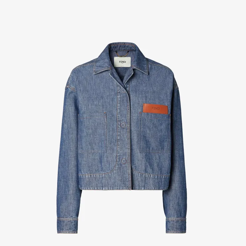 Chambray denim jacket made by Fendi