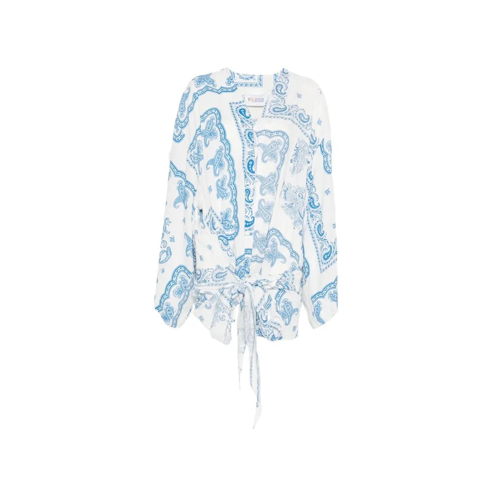 Dress V-neck White/Blue sold by Lord & Taylor