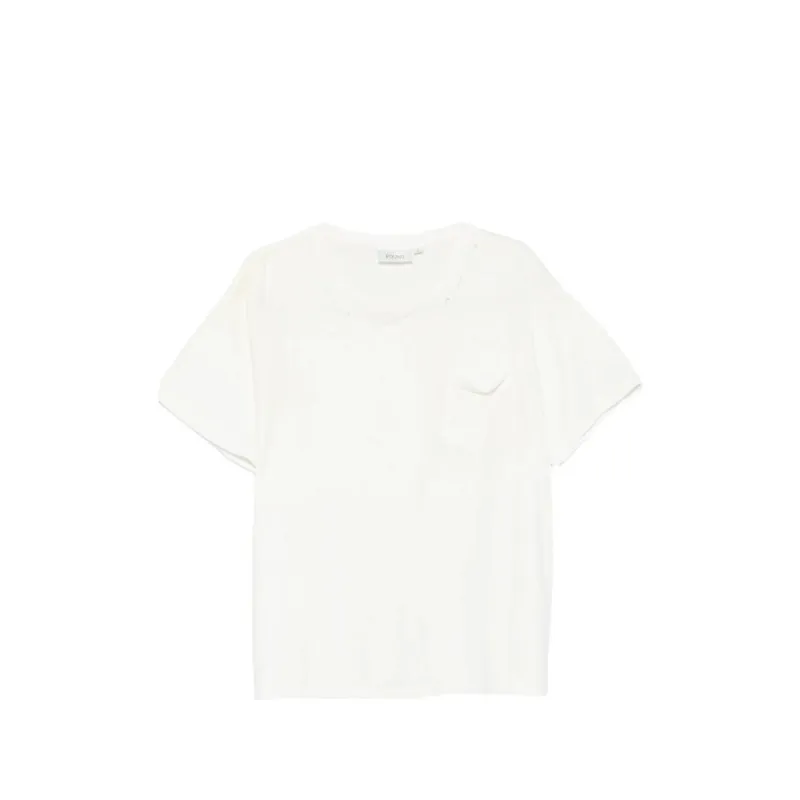T-shirt White Cotton-Linen made by Found