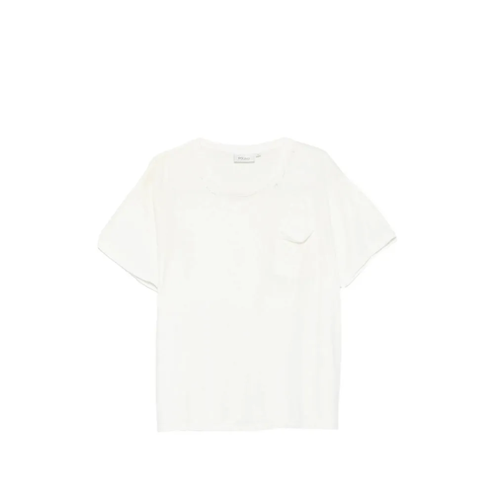 T-shirt White Cotton-Linen sold by Lord & Taylor