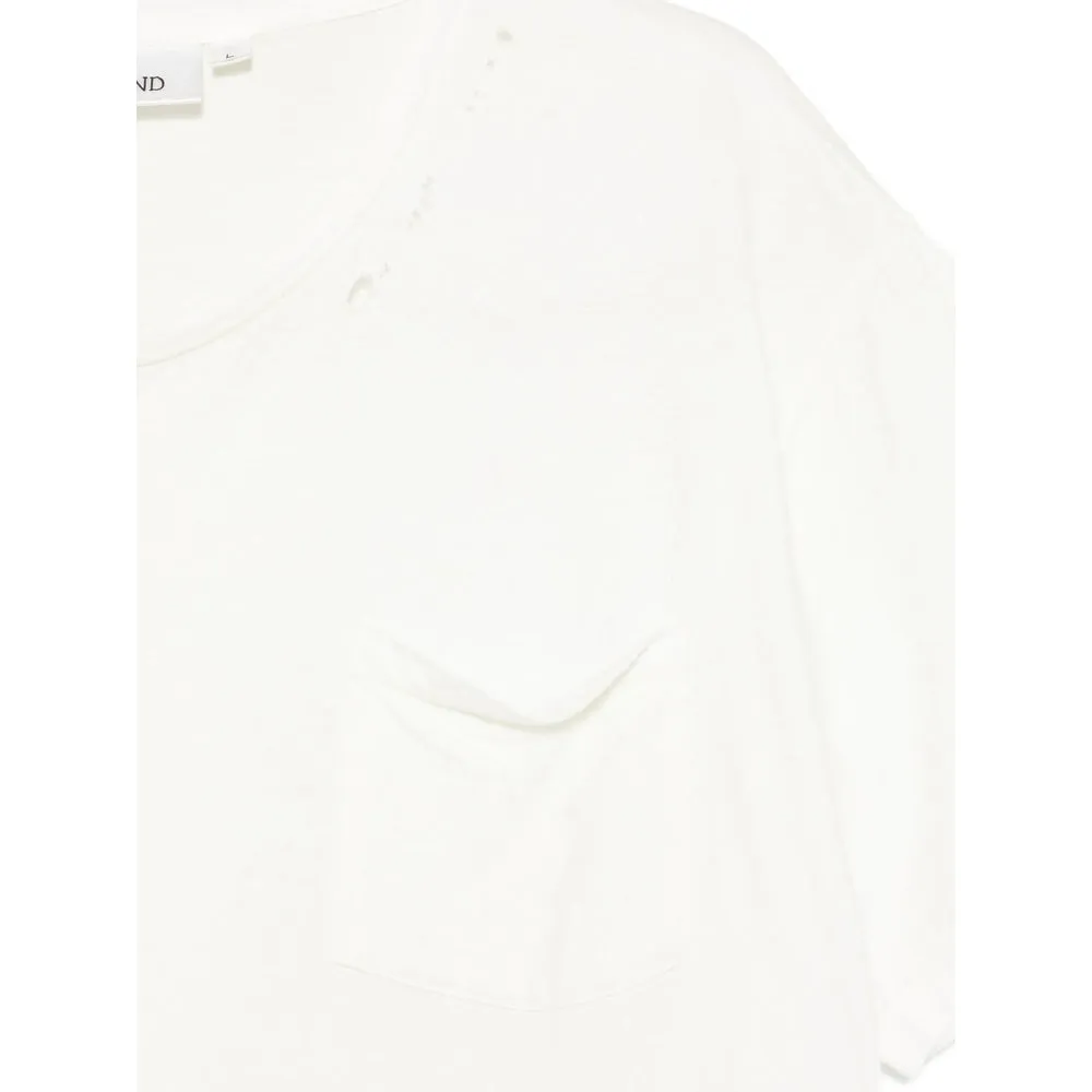 T-shirt White Cotton-Linen sold by Lord & Taylor product image thumbnail 3