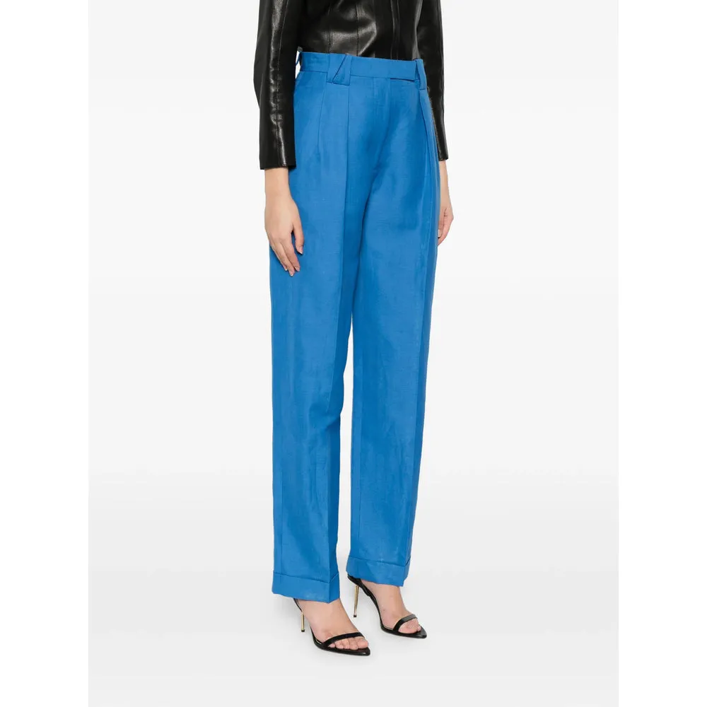 Straight Trousers Blue Linen-Wool sold by Lord & Taylor product image thumbnail 5