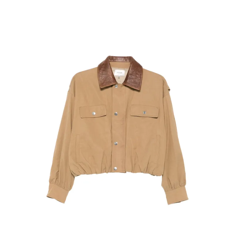 Bomber Jacket Camel Brown Leather made by Frame Denim